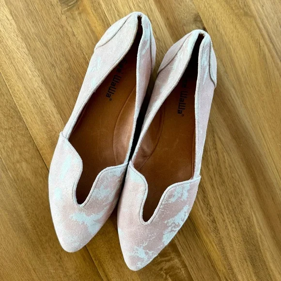 Gee Wawa Lydia pink metallic suede cutout loafers - Size 9 - Picture 2 of 9